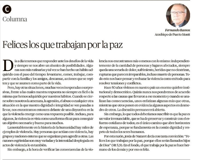 Felices los que trabajan por la paz