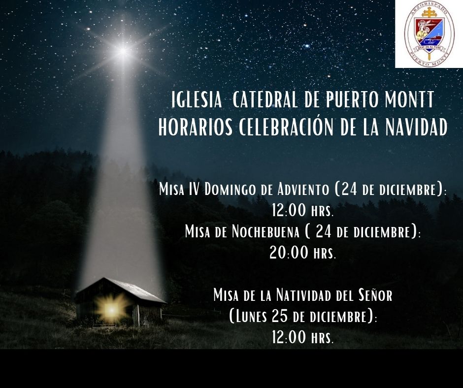 Arzobispado de Puerto Montt informa horario de Misas en Navidad