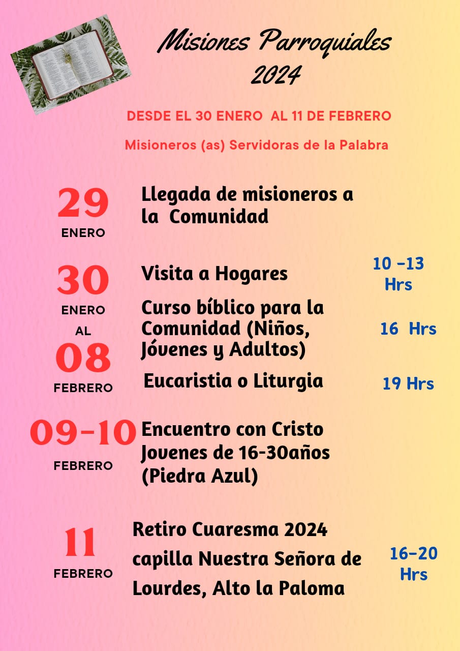Parroquia El Buen Pastor: Misiones Parroquiales 2024