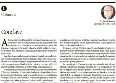 Columna Opinión Arzobispo de Puerto Montt: Conclave