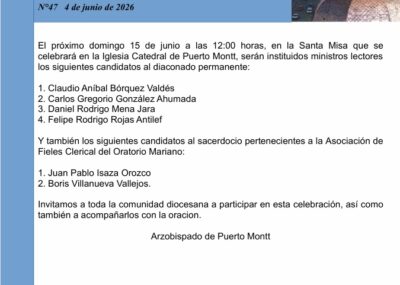 Comunicado 47 Arzobispado de Puerto Montt