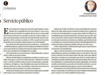 Opinión Arzobispo de Puerto Montt: Servicio Público