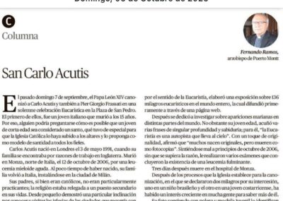 Opinión Arzobispo de Puerto Montt: San Carlo Acutis