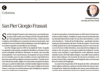 Opinión Arzobispo de Puerto Montt: San Pier Giorgio Frassati