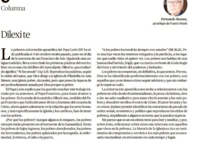 Opinión Arzobispo de Puerto Montt: Dilexi te