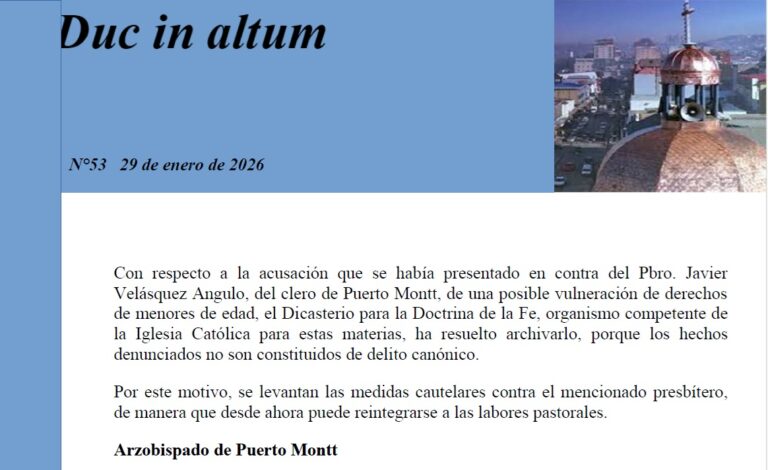 Comunicado N°53 Arzobispado de Puerto Montt