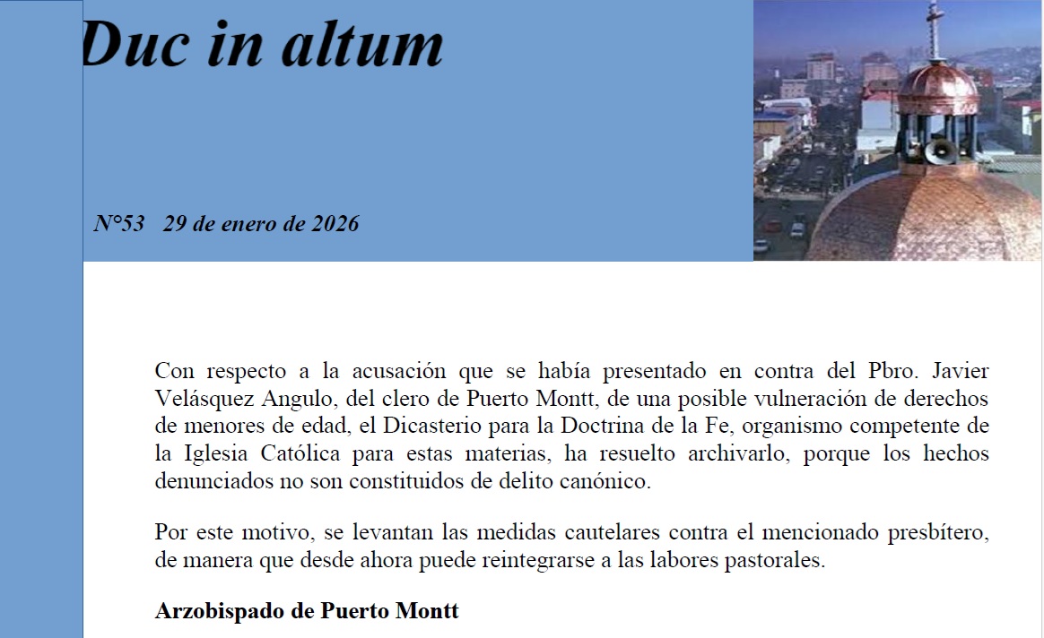 Comunicado N°53 Arzobispado de Puerto Montt