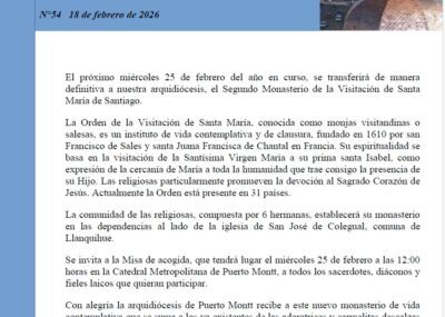 Comunicado N°54 Arzobispado de Puerto Montt