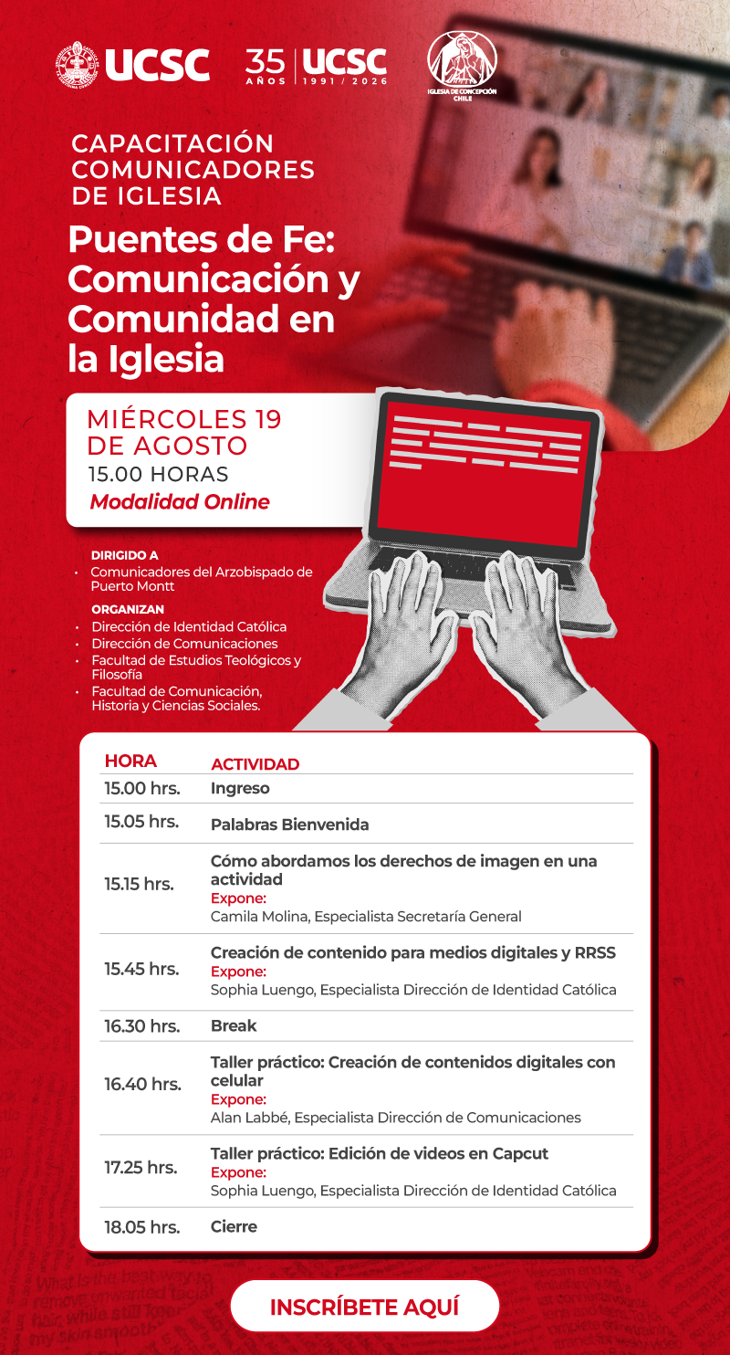 Invitación a capacitación para comunicadores de la Iglesia: “Puentes de Fe: Comunicación y Comunidad en la Iglesia”